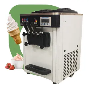 Dükkanı en iyi yumuşak hizmet masa dondurma yumuşak dondurma 3 dağıtıcı makinesi Mini 110v Maquina De Fabricar Helado