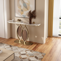 Table console d'entrée ultra-étroite et élargie de style chinois, tendance et luxueuse, avec plateau en ardoise pour salon