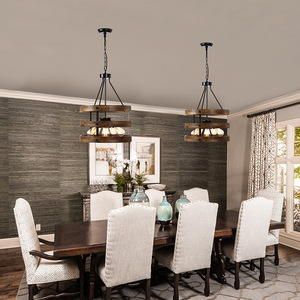 Candelabro Vintage colgante Industrial Isla <span class=keywords><strong>de</strong></span> cocina Antiguo Rústico Granja Luces colgantes <span class=keywords><strong>de</strong></span> <span class=keywords><strong>madera</strong></span> - Product Image 4