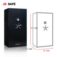 JB New Item 25 Guns Safes 2 Hours Fireproof Safe Black 105 Kgs for Guns