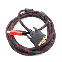 Câble HDMI vers DVI mâle vers mâle Support de tresse en nylon 1080P câble adaptateur haute vitesse plaqué or HDMI mâle HDMI vers DVI-D