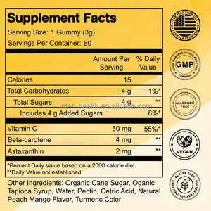 Gummies bronzantes ASAP OEM pour adultes – Complément de soin de la peau à la vitamine C, zinc, astaxanthine, bêta-carotène – Logo personnalisé, qualité alimentaire, naturel - Product Image 4