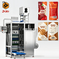 Machine d'emballage automatique de sachets à 4 soudures latérales pour sauces visqueuses, pâte d'amande, beurre de cacahuète, sauce chili