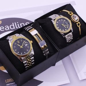 IStapromo Gifts Newest Fashion Couple Watches for Men Women Golden Stainless Steel Luxury Wristwatch Trendy Lover's Watches HOT