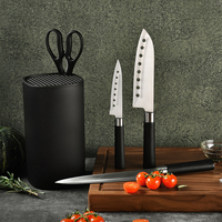 Couteaux de chef professionnels en acier inoxydable noir Royal Metal de Yangjiang, ensemble de couteaux de cuisine avec support