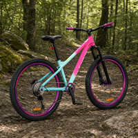 Vélo de montagne en alliage d'aluminium 27,5 x 2,35, 10 vitesses, frein à disque, fourche rigide pour Dirt Jump