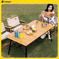 Table pliante portable d'extérieur pour pique-nique et camping en alliage d'aluminium + tissu Oxford avec sac de rangement