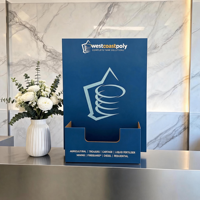 Présentoir de comptoir en carton ondulé personnalisé pour brochures A4 A5 A6, support de documentation pour exposition et point de vente (POS)