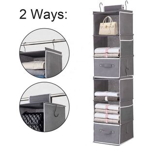 Hanging Closet <b>Storage</b> Organization 6-shelf PVC <b>Storage</b> <b>Boxes</b> & Bins Stainless Steel Square Sewing - Product Image 3