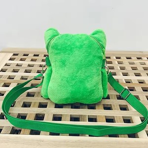 Sac bandoulière créatif en peluche grenouille verte style dessin animé pour femme, pratique pour cosmétiques et bijoux, sac messager mignon - Product Image 5