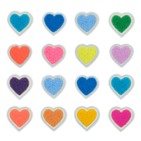 Broderie de serviettes en forme de coeur, patchs en tissu en forme de coeur, Velcro pour vêtements, tissus brodés par ordinateur.