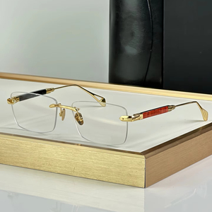Montures de lunettes optiques carrées de luxe pour hommes, montures de lunettes sans monture tendance pour femmes - Product Image 1