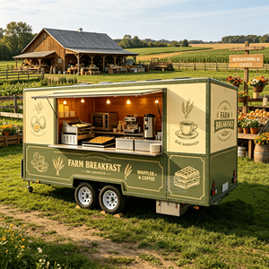 Remorque alimentaire noire à carrosserie carrée, feux arrière ADR, logo personnalisé, barbecue, four à pizza, restaurant mobile, remorque de traiteur - Product Image 2