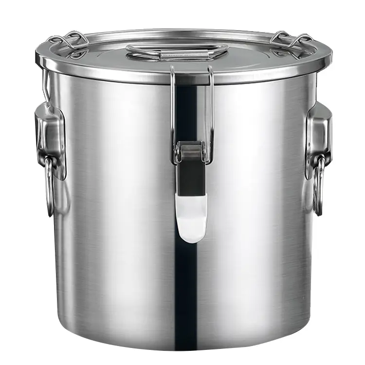 10 Gallon Stainless Steel Soup And Stock Shallow Seafood Cooking Pot Large Soup Pail Stock Pot With Lock Lid And Faucet