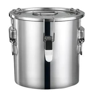 10 Gallon Roestvrijstalen Soep En Bouillon Ondiepe Zeevruchten Kookpot Grote Soep Emmer Bouillon Pot Met Slot Deksel En Kraan