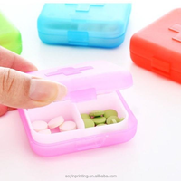 Mini boîte à pilules portable en plastique, style Zhejiang, 4 compartiments, moderne et minimaliste, pour le rangement quotidien des médicaments