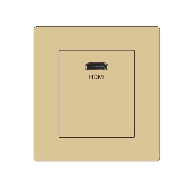 Orbita 1 Gang PC Material Champaign Gold Color Plate Wall Switch HDMI Socket