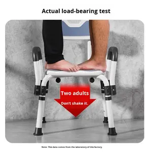 เก้าอี้อาบน้ำแบบถอดประกอบได้พร้อมพนักพิงหลังปรับได้ตามหลักสรีรศาสตร์  ที่วางแขนอะลูมิเนียมอัลลอยด์สำหรับผู้สูงอายุ จัดส่งภายใน 10 วัน - Product Image 2