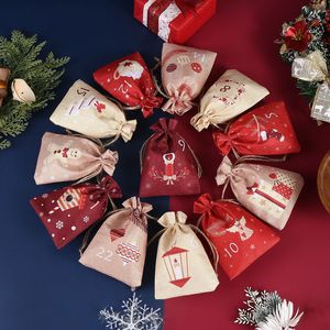 2025 nouvel an personnalisé luxe bonbons cadeau stockage Jute sac recyclable poche pour noël arrivée jour cordon Bundle - Product Image 2