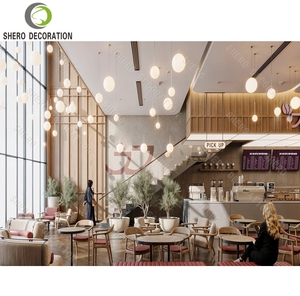 เฟอร์นิเจอร์ร้านกาแฟสไตล์โมเดิร์นมินิมอล ไฟ LED หรูหรา ชุดโต๊ะและเก้าอี้ร้านกาแฟ ร้านชานม ดีไซน์เนอร์ - Product Image 4