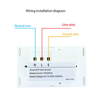 Prise murale double intelligente WiFi Tuya avec télécommande US 15A, 2 prises électriques, avec surveillance de la consommation électrique, interrupteur tactile et prise