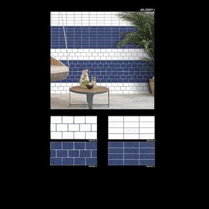 Azulejos de pared esmaltados para baño con diseño de ladrillo en color naranja y blanco de 30x60cm - Product Image 3