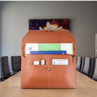 Portafolio Ejecutivo Wenshun Premium A4, Impermeable, de Cuero PU, con Logotipo Personalizado, Organizador de Documentos, Carpeta de Cuero para Oficina
