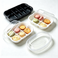 Boîte à emporter rectangulaire personnalisable en PET, PP, PS de qualité alimentaire, multicolores, à cavités multiples, pour gâteaux, sandwichs, fruits frais