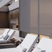 Store banne motorisé d'extérieur coupe-vent pour terrasse, store occultant pour maison de jardin