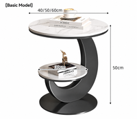 Runder Holz-Beistelltisch, Kleiner Couchtisch für Wohnzimmer und Nachttisch, Luxuriöser Hochwertiger Sofa-Beistelltisch, Niedlicher Freizeitstil