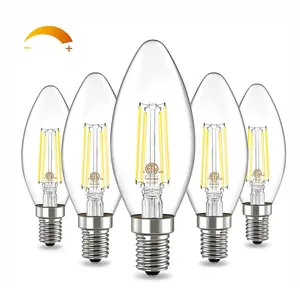 JESLED haute qualité blanc chaud B11 C35 Dimmable E14 E12 2W 4W 6W 3000K 4000K 6500K remplacement d'éclairage Led ampoules à filament