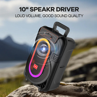 Enceinte Karaoké 10 Pouces sur Chariot pour Fêtes en Extérieur avec Lumières RGB, 1 Micro Sans Fil et Télécommande, Enceinte Bluetooth – Vente en Gros Usine OEM