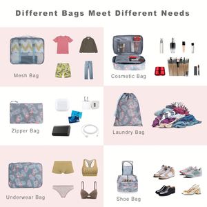 Juego de 8 Organizadores de Maletas Grandes, Bolsas Organizadoras de Equipaje, Bolsas Esenciales para Viaje, Bolsas de Almacenamiento de Ropa - Product Image 4