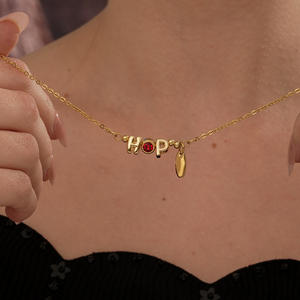 Collar con Nombre Personalizado para el Día <span class=keywords><strong>de</strong></span> San Valentín, Iniciales, Chapado en Oro <span class=keywords><strong>de</strong></span> 18k, Colgante con Piedra <span class=keywords><strong>de</strong></span> Nacimiento, Joyería <span class=keywords><strong>de</strong></span> Acero Inoxidable para Enamorados - Product Image 4