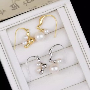 22464 Accessoires de perles DIY, support vide pour boucles d'oreilles en argent S925 avec double perle, bijoux en argent, perles de 5 à 10 mm pour boucles d'oreilles en perles - Product Image 3