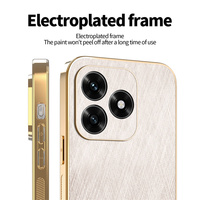 Coque arrière en TPU PC résistant aux chocs Lichicase, effet soie dorée, pour Honor X5C X5C Plus