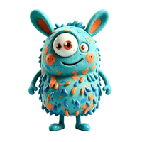 Figurine Monstre Bleu à Deux Yeux en Peluche Courte PVC OEM, Jouet en Peluche Moelleux à Grandes Oreilles Tachetées, Décoration de Bureau, Cadeau, Vente Directe Usine, Personnalisable