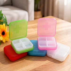 Boîte de rangement pour pilules de petite taille en gros - Étui portable en plastique pour bijoux, boîte de voyage double usage pour pilules et petits accessoires - Product Image 5