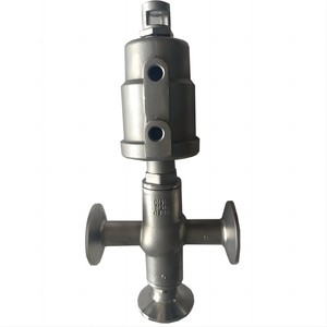3,5 pulgadas 88,9 MM SS304 SS316L Certificación de calidad de acero inoxidable Abrazadera de tres vías más popular Válvula de asiento de ángulo neumático - Product Image 1