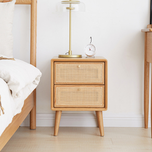 Solid <b>Oak</b> <b>Bedside</b> <b>Cabinet</b> Modern Simple Nightstand Nordic Bedroom Storage Drawer <b>Cabinet</b> - Product Image 2