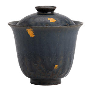 Vacío Zhai Old Rock Clay <span class=keywords><strong>Mo</strong></span> Yin Sopera con tapa individual Kung <span class=keywords><strong>Fu</strong></span> dos solo taza de té Vintage bronce esmalte hogar tazón de té Gaiwan - Product Image 5