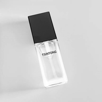 Bouteille de parfum en verre carrée de luxe de 30ml 50ml 100ml avec couvercle en marbre bouteille de parfum unique au fond de la montagne