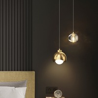 Lustre suspendu moderne et simple en cristal, lampe de chevet de luxe pour chambre principale, luminaire minimaliste nordique à longue suspension pour salon
