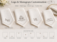 Serviettes en tissu de coton et lin chartreuse brodées avec monogramme personnalisé, initiales brodées, ourlet durable, pour événements de mariage
