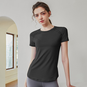 Women Mesh Panel <b>Raglan</b> Short Sleeve Yoga T Shirt Quick Dry Breathable Back Mesh Athletic <b>Top</b> Soft Stretch Running Workout Shirt - Product Image 4