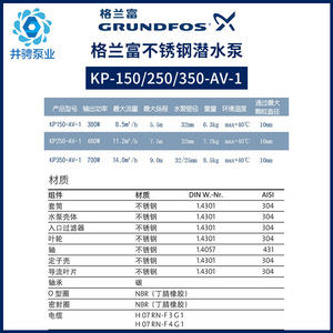 ปั๊มจุ่มใต้น้ำสแตนเลส Grundfos KP250-AV-1 ระยะส่ง 9 เมตร อัตราการไหล 11 ลิตร/ชม. สำหรับระบายน้ำเสีย - Product Image 2
