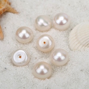 14mm demi percé <span class=keywords><strong>perles</strong></span> d'eau douce blanc rose violet gros Bouton perle d'eau douce naturelle perle haute brillance - Product Image 4