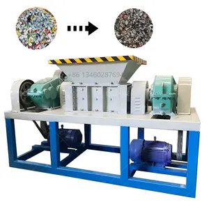 Máquina trituradora de alta calidad, máquina de reciclaje de plástico, trituradora de doble eje de chatarra