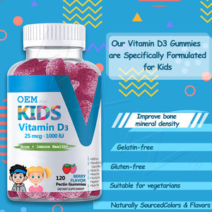 Ready-to-Ship Kids <b>Vitamin</b> D3 Gummies Stock & Custom Private Label Fast Delivery for Immune Support - Product Image 3