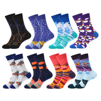 Vente en gros de chaussettes à tube moyen avec motif de logo personnalisé Happy Design Chaussettes en coton à la mode pour femmes et hommes